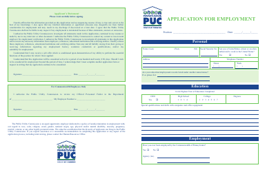 Application for Employment - Pennsylvania