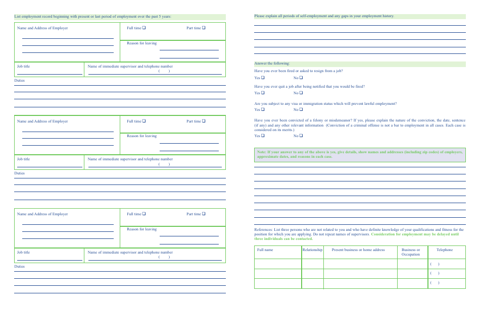 Application for Employment - Pennsylvania, Page 4