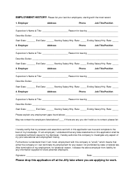 Application for Employment - Jiffy Lube, Page 2