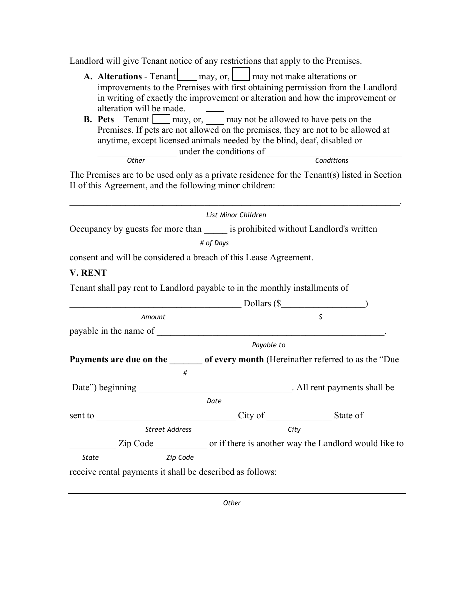 Month-To-Month Lease Agreement Template - New Hampshire, Page 2