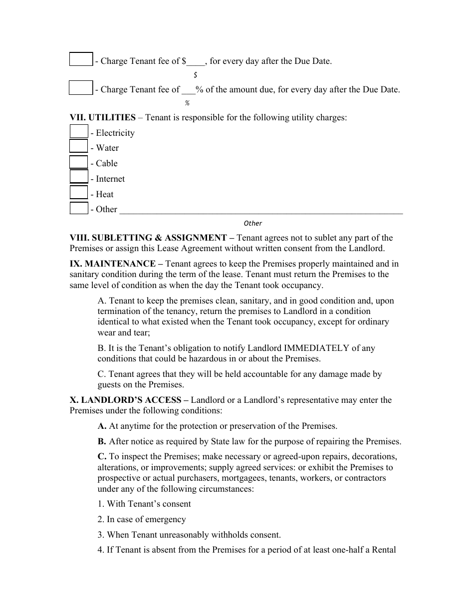 Month-To-Month Lease Agreement Template - New Hampshire, Page 4