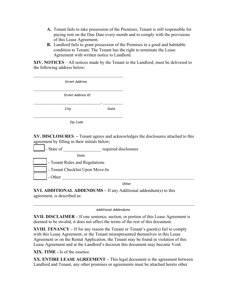 Month-To-Month Lease Agreement Template - New Hampshire, Page 6