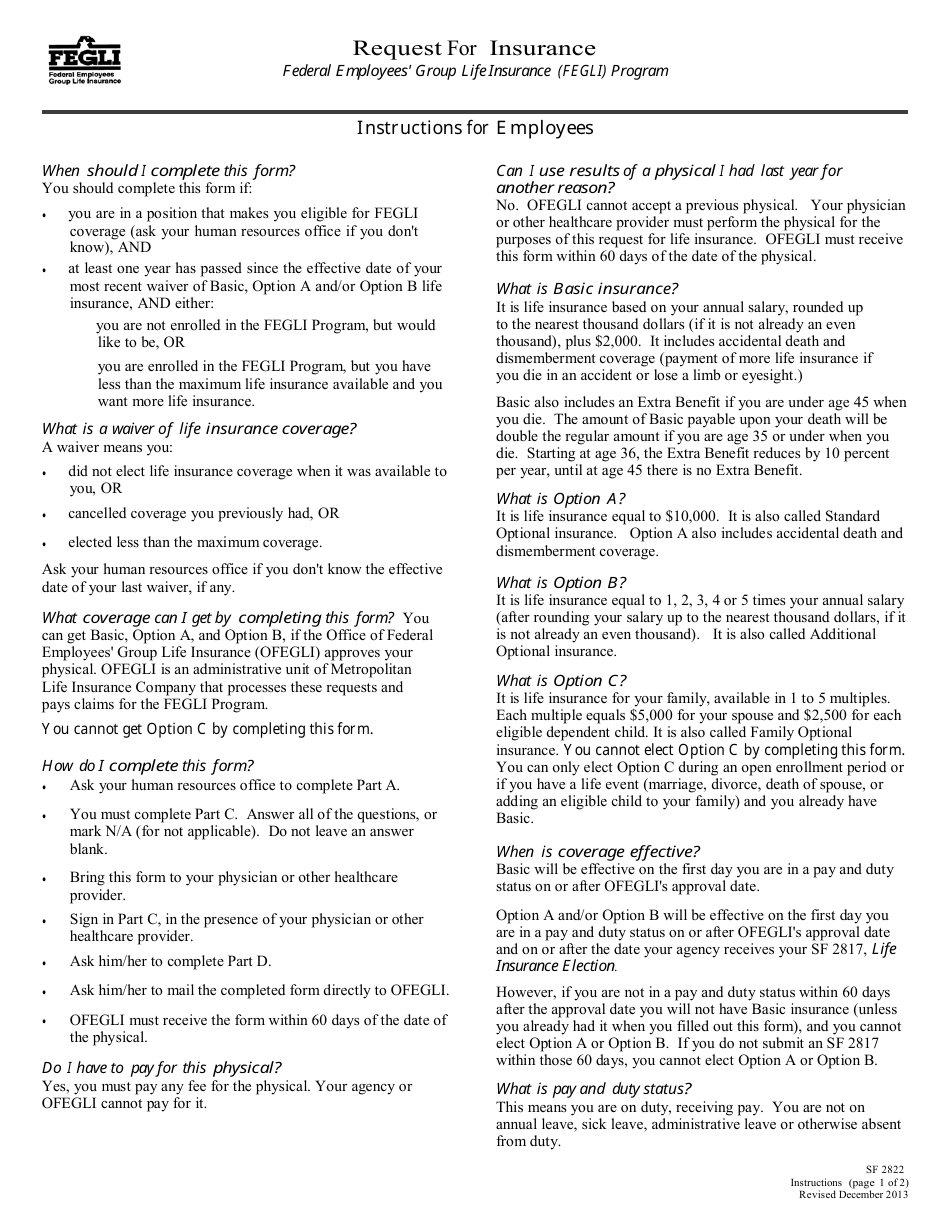 Insurance Oom Form.pdf OPM Form SF-2822 - Fill Out, Sign Online and Download Fillable PDF ...