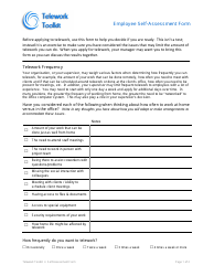 Employee Self-assessment Form - Telework Toolkit