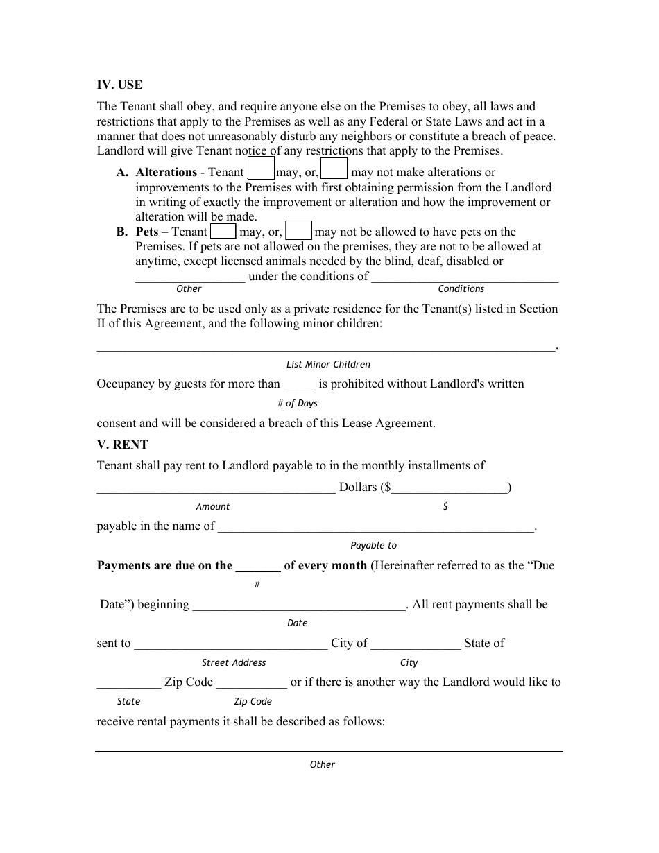 Vermont Residential Lease Agreement Form - Fill Out, Sign Online and ...