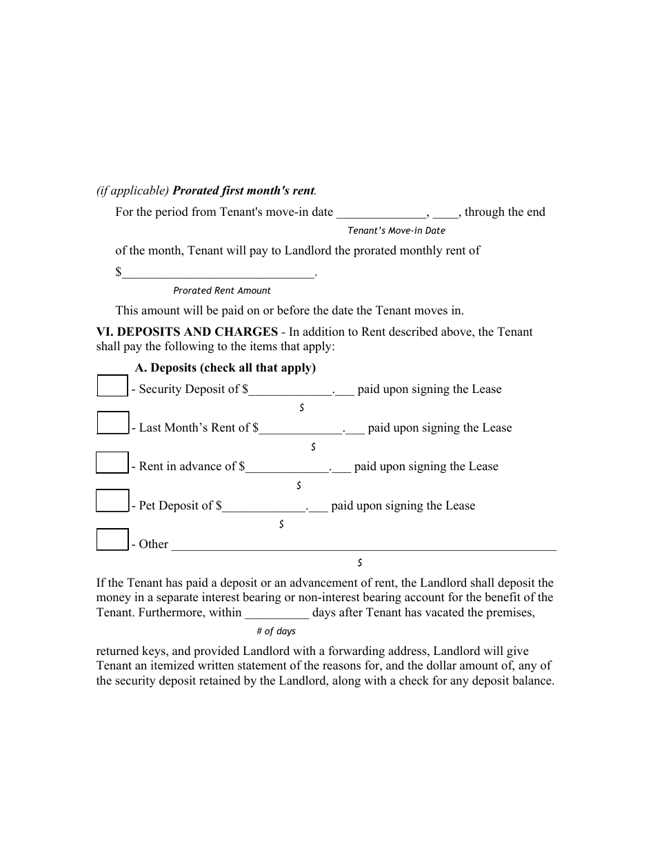 Residential Lease Agreement Form - Vermont, Page 3
