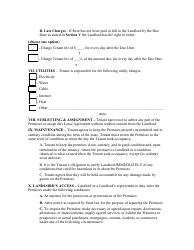 Residential Lease Agreement Form - Vermont, Page 4