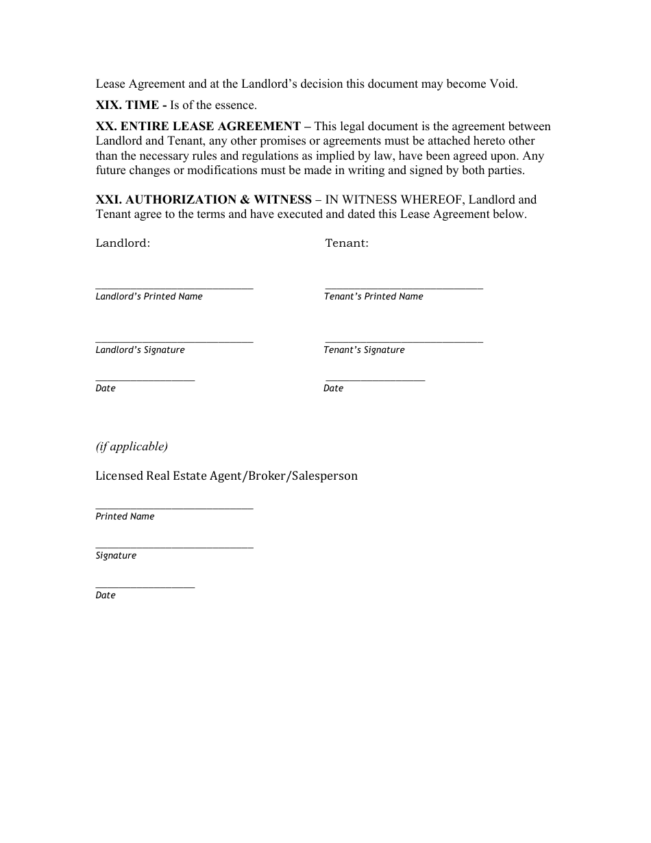 Residential Lease Agreement Form - Vermont, Page 7
