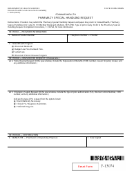 Document preview: Form F-13074 Pharmacy Special Handling Request - Wisconsin