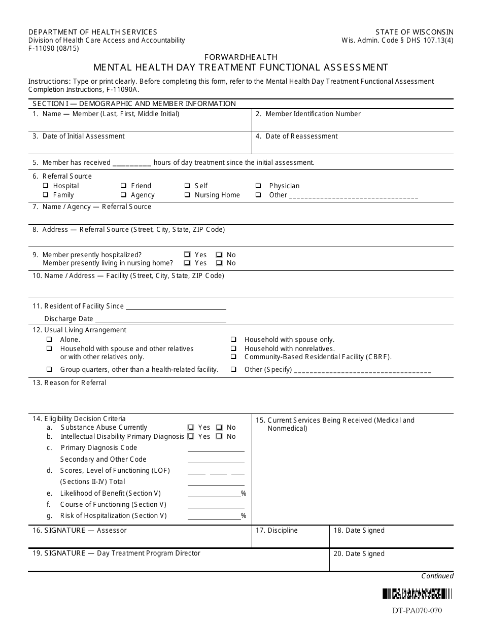 Form F-11090 Download Fillable PDF or Fill Online Mental Health Day ...