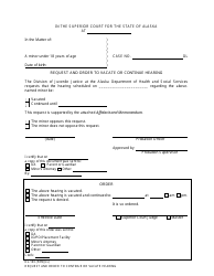 Document preview: Form DL-163 Request and Order to Vacate or Continue Hearing - Alaska