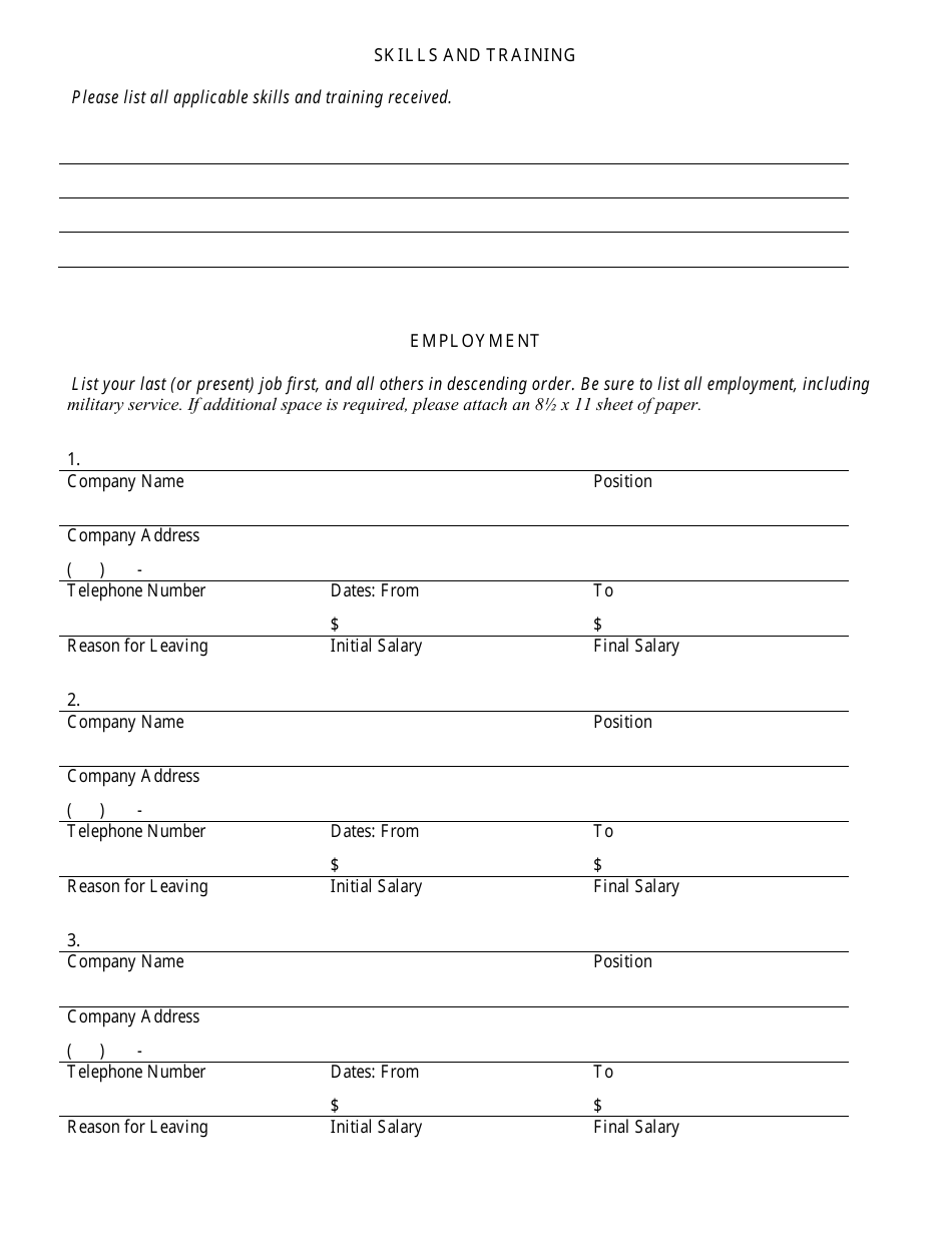 Application for Employment - Township of Lower Merion, Pennsylvania, Page 3