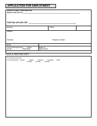 Document preview: Employment Application Form
