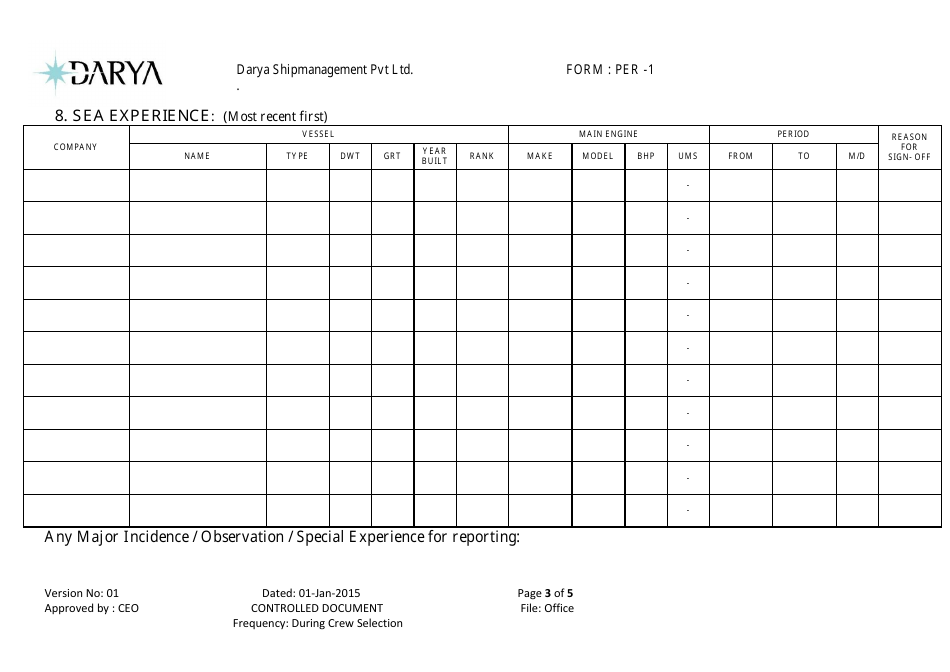 Seafarers Application Form - Darya Shipmanagement, Page 3