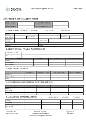 Document preview: Seafarer's Application Form - Darya Shipmanagement