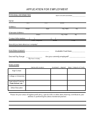 Employment Application Form - Blank