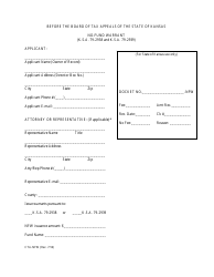 Form CTA-NFW No-Fund Warrant Application Form - Kansas