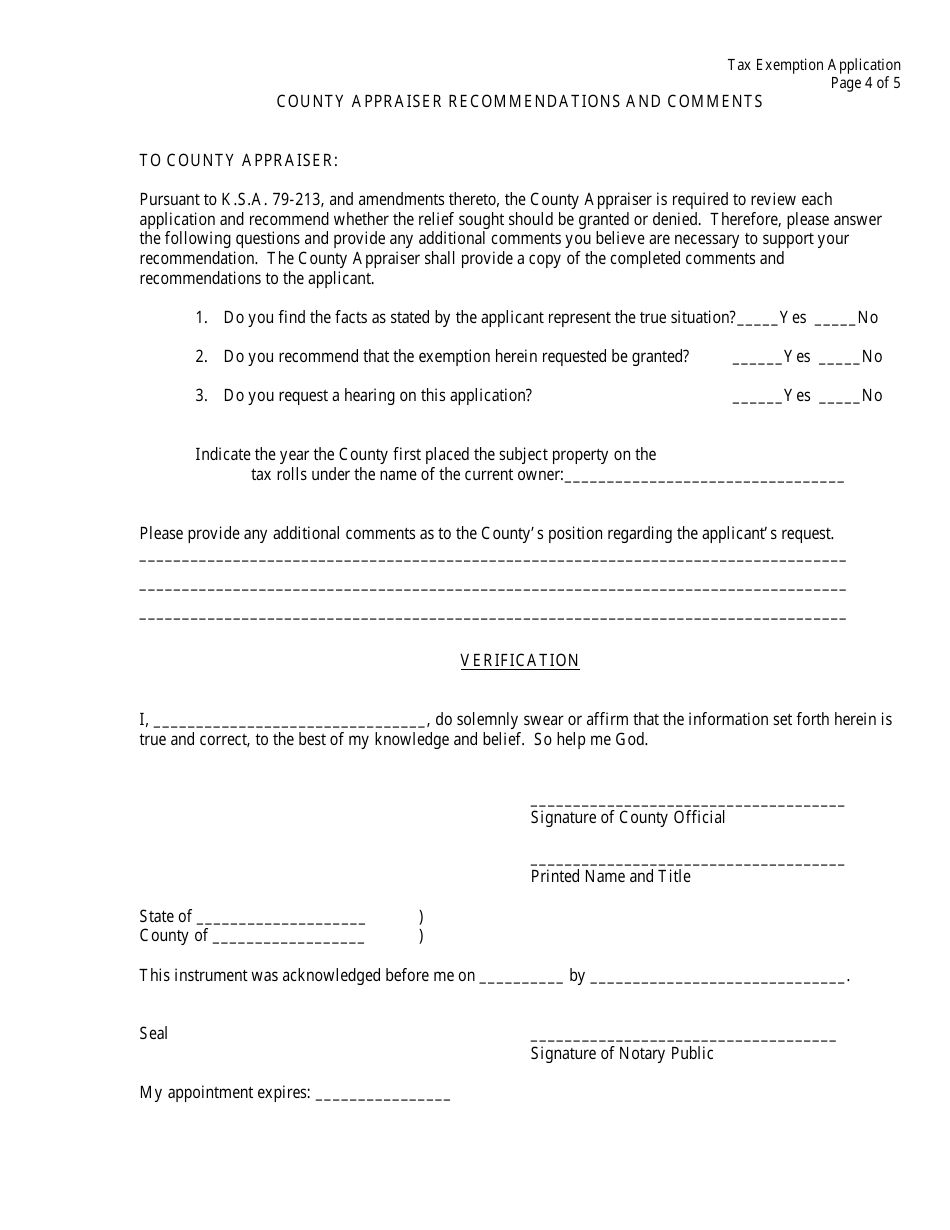 Form BTA-TX Tax Exemption Application - Kansas, Page 4