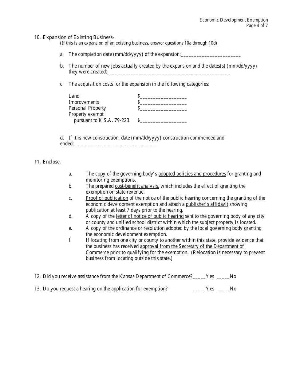 Economic Development Exemption - Kansas, Page 4