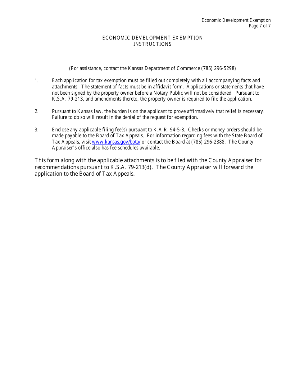 Economic Development Exemption - Kansas, Page 7