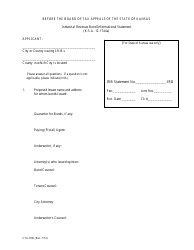 Form CTA-IRB Industrial Revenue Bond Informational Statement - Kansas