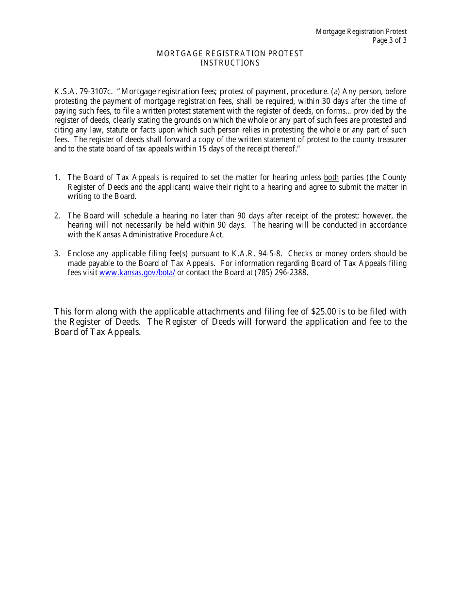 Mortgage Registration Protest - Kansas, Page 3