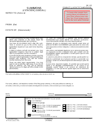 Document preview: Form DE-125 Summons (Probate) - California (English/Spanish)