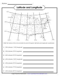Document preview: Latitude and Longitude Worksheet With Answers