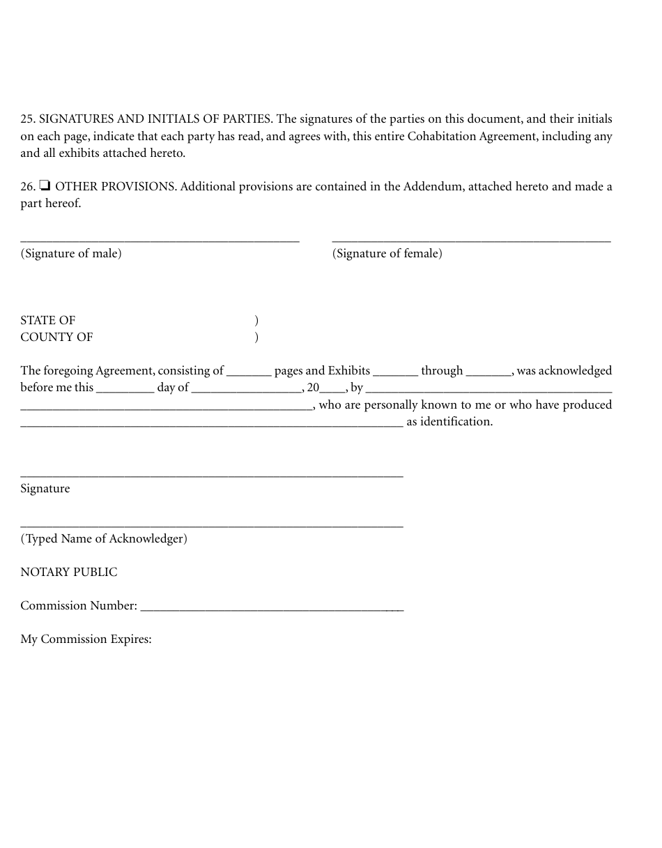 Cohabitation Agreement Template - Twenty Six Points, Page 4