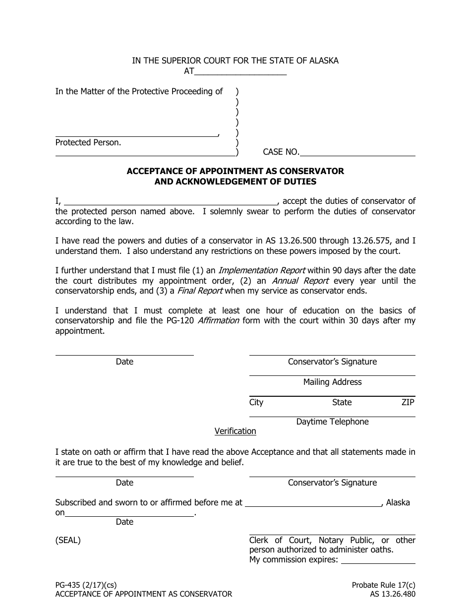 Form Pg-435 - Fill Out, Sign Online And Download Fillable Pdf, Alaska 