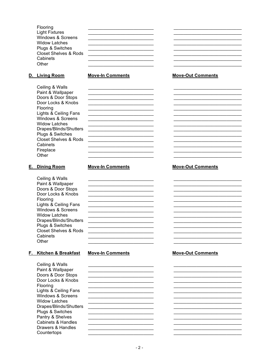 Rental Property Inventory and Condition Template - Fill Out, Sign ...