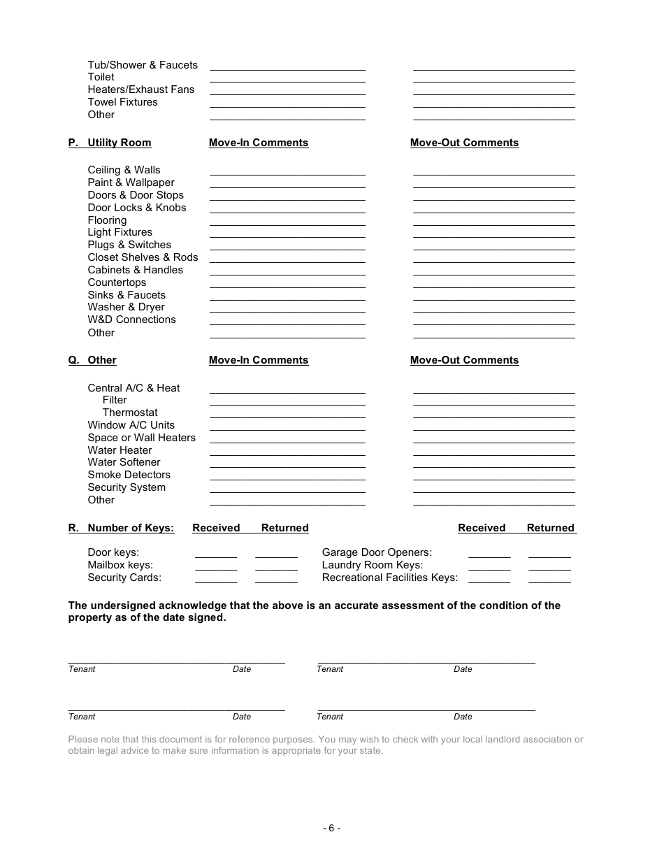 Rental Property Inventory and Condition Template - Fill Out, Sign ...