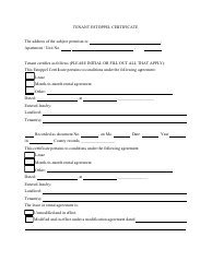 Tenant Estoppel Certificate Template - Lines