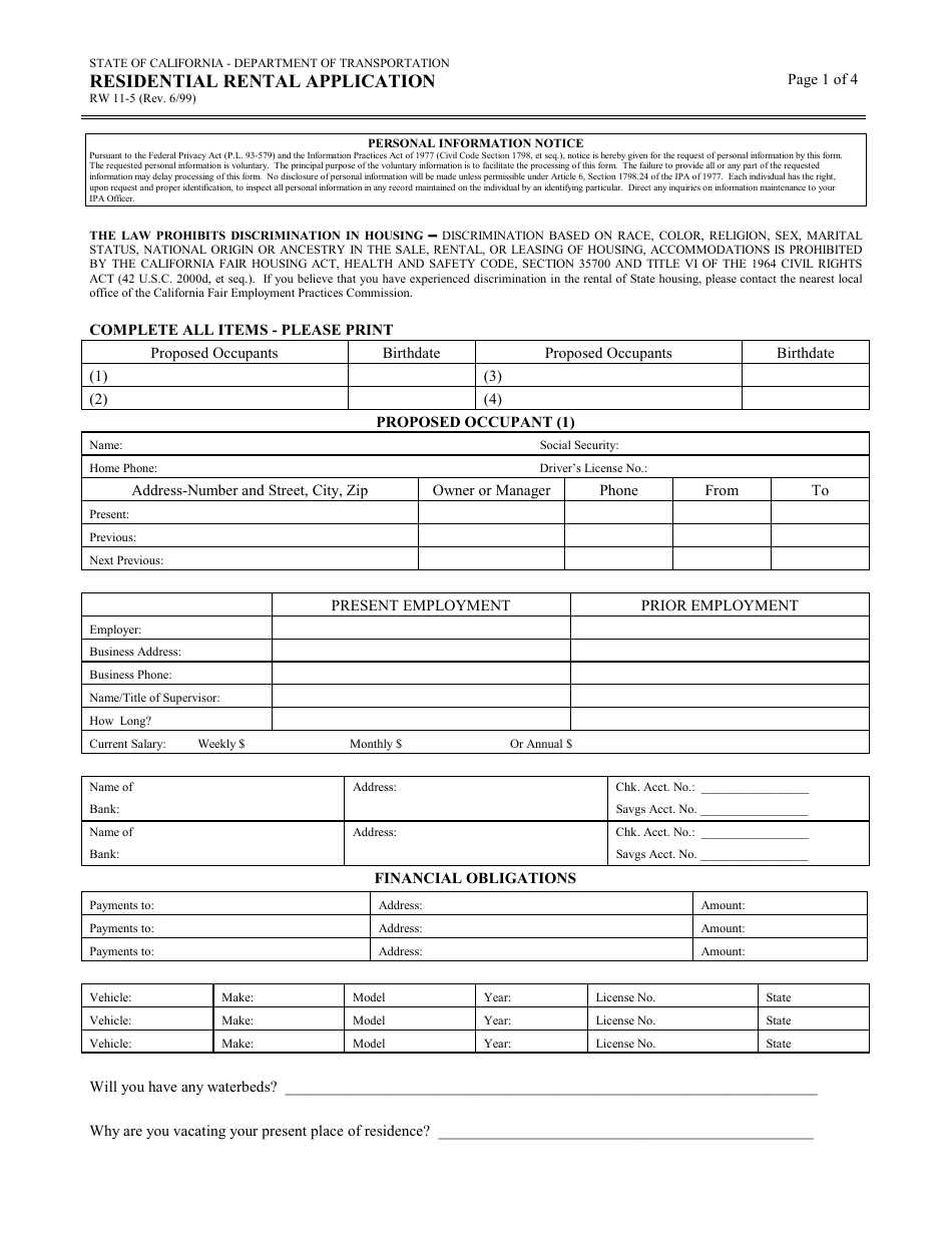 form rw11 5 download fillable pdf or fill online residential rental