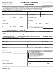 Document preview: Form 07-6107 Affidavit of Readiness for Hearing - Alaska