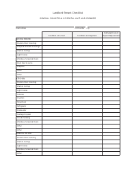 Document preview: Landlord-Tenant Checklist Template