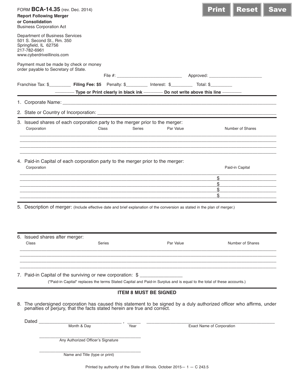 Form BCA-14.35 - Fill Out, Sign Online and Download Fillable PDF ...