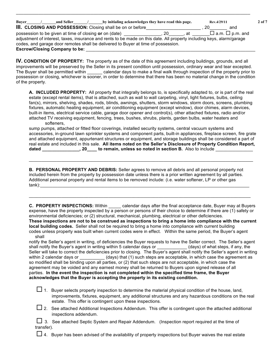 Iowa Purchase Agreement Form Southwest Iowa Association of Realtors