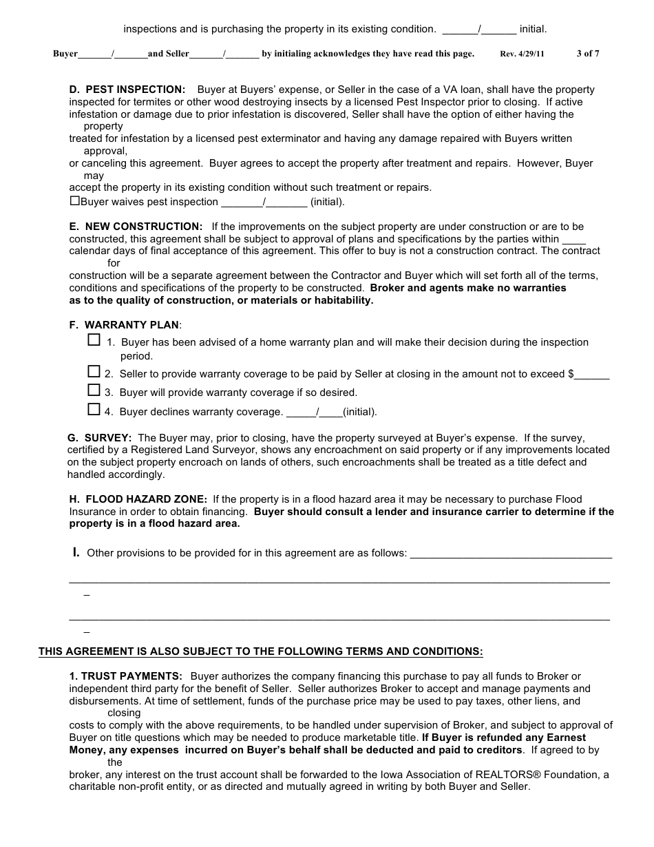 Iowa Purchase Agreement Form - Southwest Iowa Association of Realtors ...