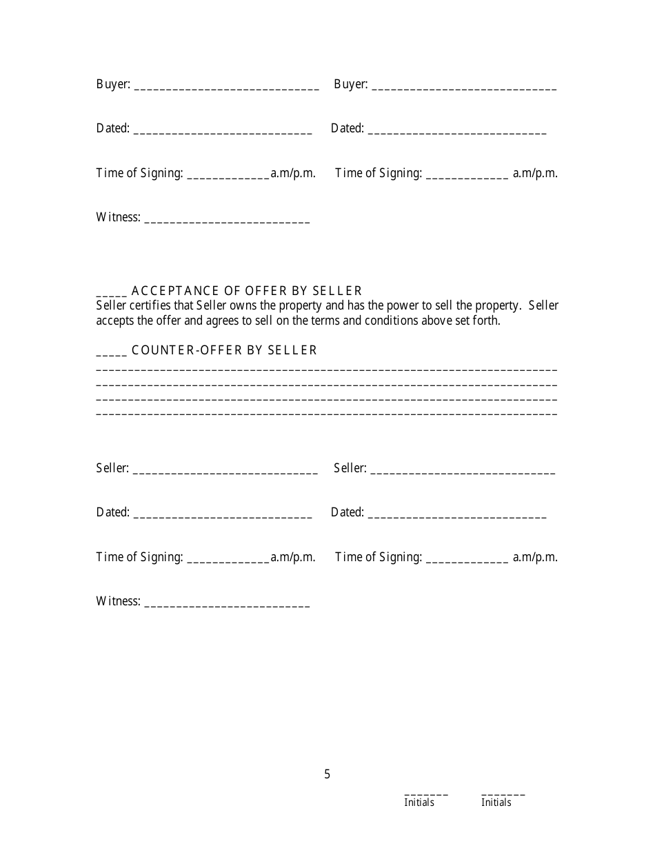 Kentucky Purchase and Sale Contract for Lots and Vacant Land Fill Out
