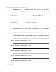 Form 1B Petition for Dissolution of Marriage Form (With Children Under 18) - Kentucky, Page 2