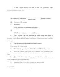 Form 1B Petition for Dissolution of Marriage Form (With Children Under 18) - Kentucky, Page 5