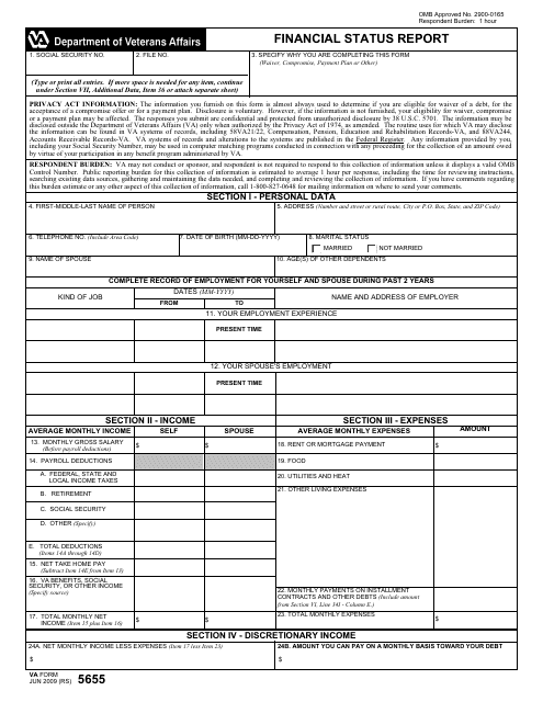 VA Form 5655 Download Fillable PDF, Financial Status Report ...