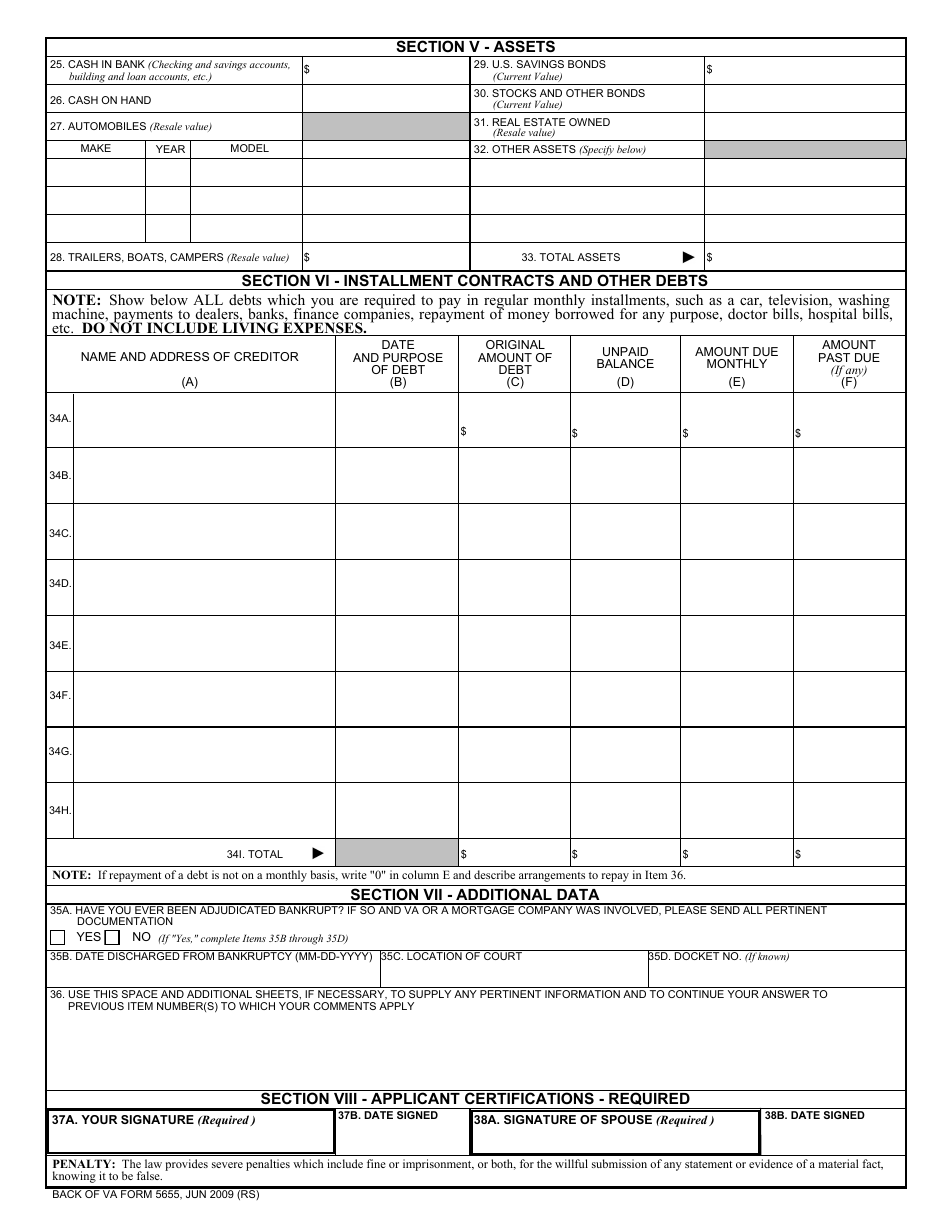 Va Form 5655 Fill Out Sign Online And Download Fillable Pdf Templateroller 5549