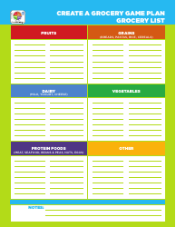 &quot;Grocery Game Plan Grocery List Template&quot;