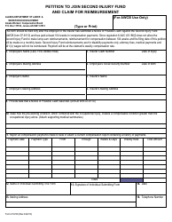 Document preview: Form 07-6109 Petition to Join Second Injury Fund and Claim for Reimbursement - Alaska