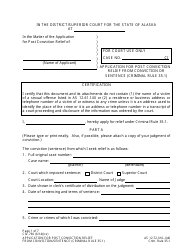 Form CIV-760 Application for Post Conviction Relief From Conviction or Sentence - Alaska