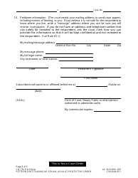 Form CIV-752 Petition for Stalking or Sexual Assault Protective Order - Alaska, Page 5