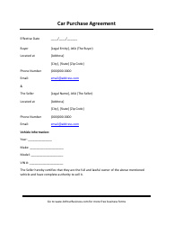Document preview: Car Purchase Agreement Template