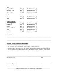 Vehicle Inspection Form, Page 2
